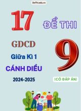 17 Đề thi GDCD 9 giữa Kì 1 Cánh Diều 2024-2025 (Có đáp án)